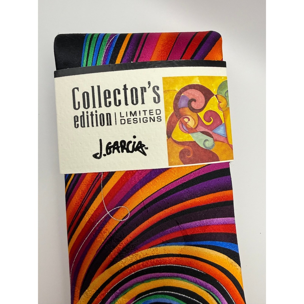 J. Garcia Necktie OS Emerging Elephant Silk Psychedelic Art Collector Pin NWT